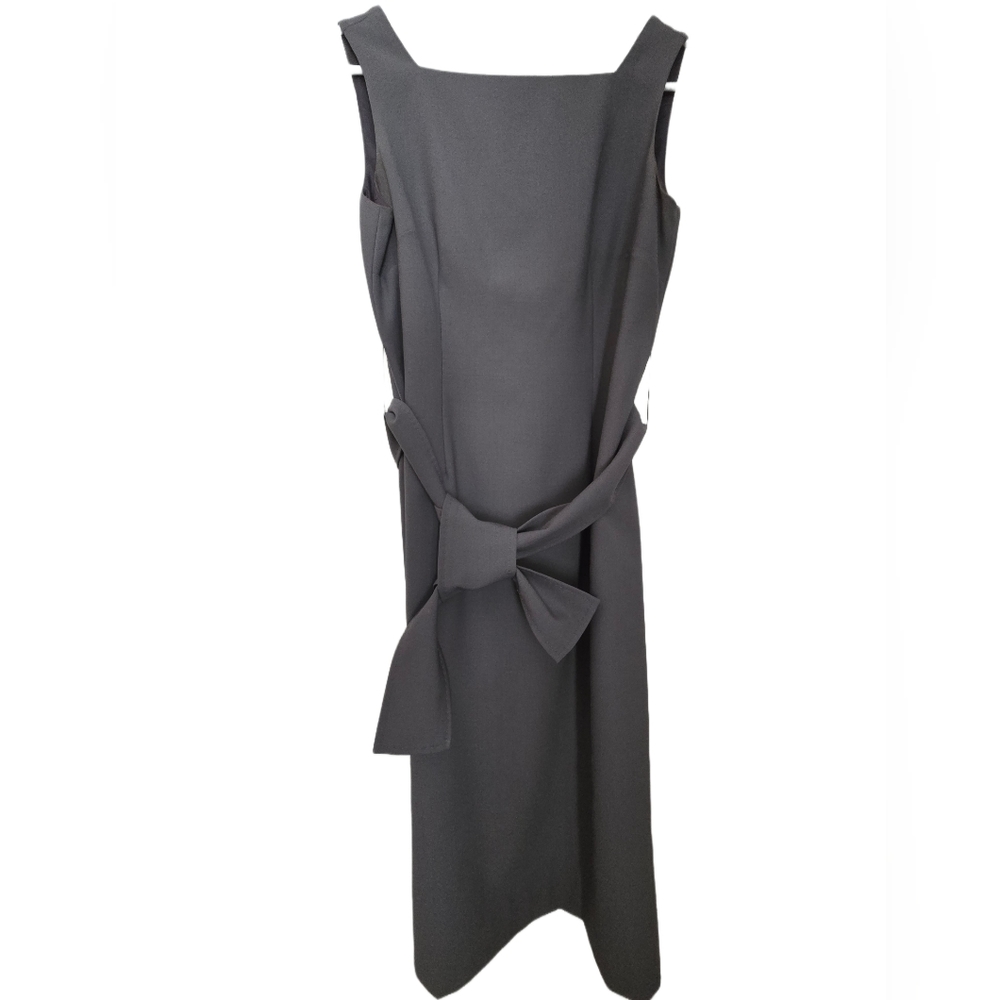 Anne Klein gray dress, size 2, self-belted, looks great w/ or w/o jacket